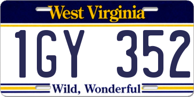 WV license plate 1GY352