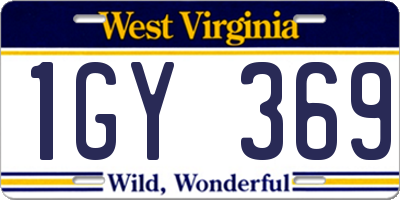 WV license plate 1GY369
