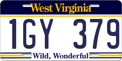 WV license plate 1GY379