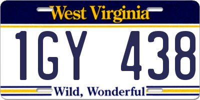 WV license plate 1GY438