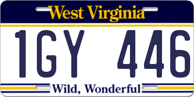 WV license plate 1GY446