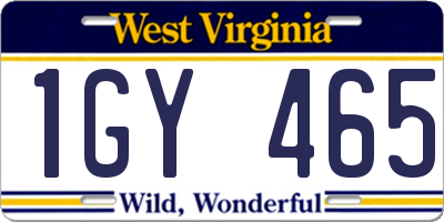 WV license plate 1GY465