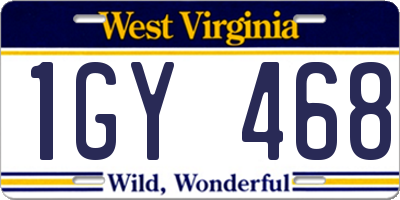 WV license plate 1GY468