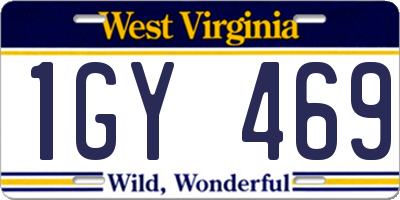 WV license plate 1GY469