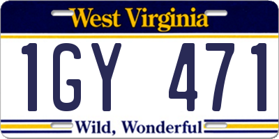 WV license plate 1GY471
