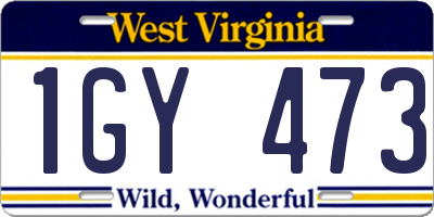 WV license plate 1GY473