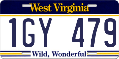 WV license plate 1GY479