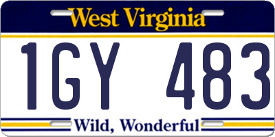WV license plate 1GY483
