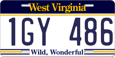 WV license plate 1GY486