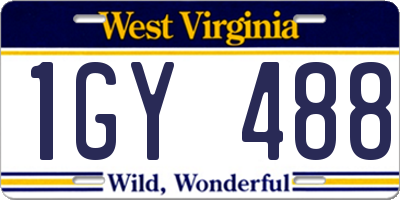 WV license plate 1GY488