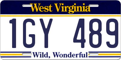 WV license plate 1GY489