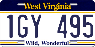 WV license plate 1GY495