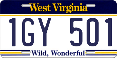 WV license plate 1GY501
