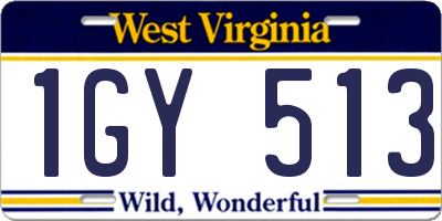 WV license plate 1GY513