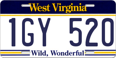 WV license plate 1GY520