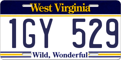 WV license plate 1GY529