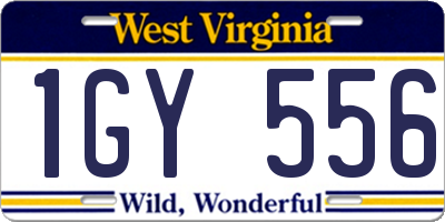 WV license plate 1GY556
