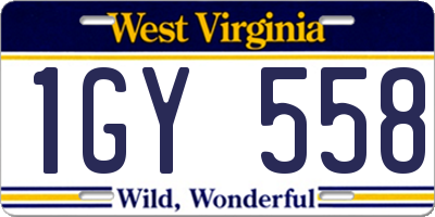 WV license plate 1GY558