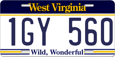WV license plate 1GY560