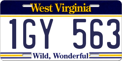WV license plate 1GY563