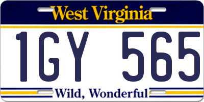 WV license plate 1GY565