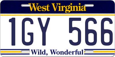 WV license plate 1GY566