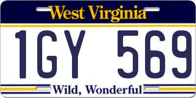 WV license plate 1GY569