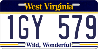 WV license plate 1GY579
