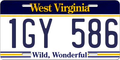 WV license plate 1GY586