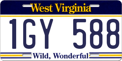 WV license plate 1GY588