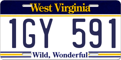 WV license plate 1GY591