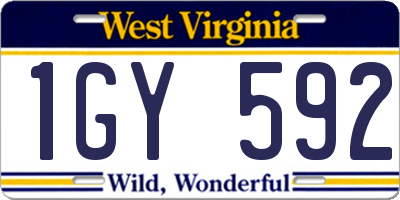 WV license plate 1GY592
