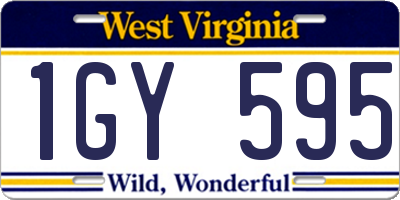 WV license plate 1GY595