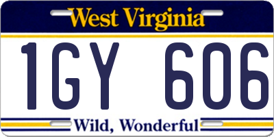 WV license plate 1GY606