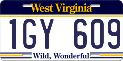 WV license plate 1GY609