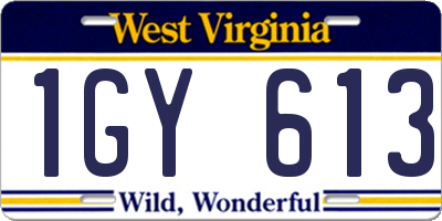 WV license plate 1GY613