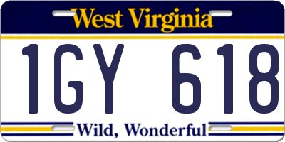 WV license plate 1GY618