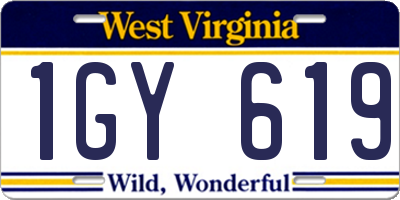 WV license plate 1GY619