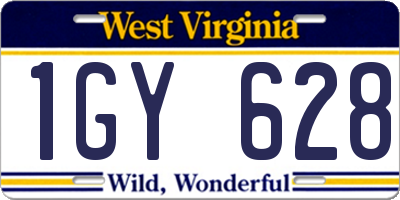 WV license plate 1GY628