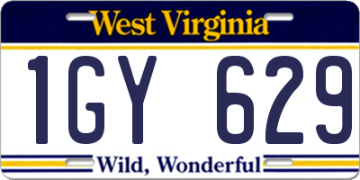 WV license plate 1GY629