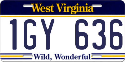 WV license plate 1GY636