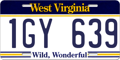 WV license plate 1GY639