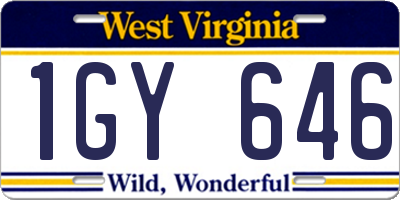 WV license plate 1GY646