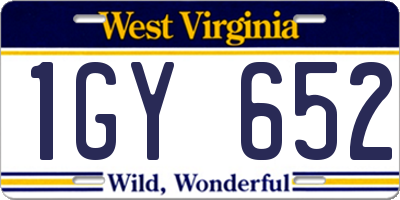WV license plate 1GY652