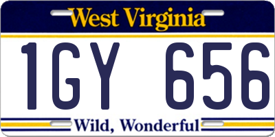 WV license plate 1GY656