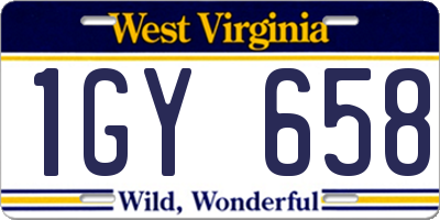 WV license plate 1GY658