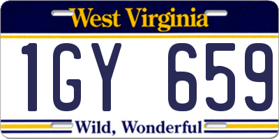 WV license plate 1GY659