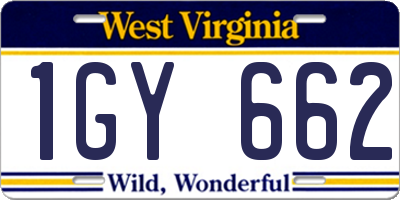 WV license plate 1GY662