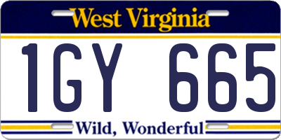 WV license plate 1GY665