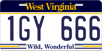 WV license plate 1GY666